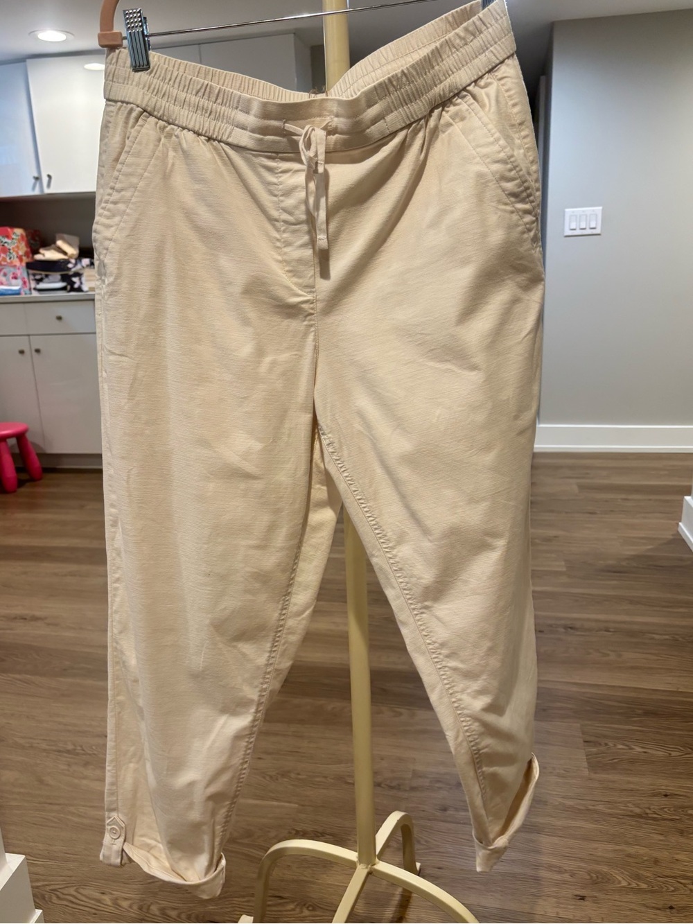 Talbots Elastic Waist Pull-On Pants - white